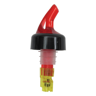 TableCraft Products 2249A 1 1/2 Oz. Red Spout Plastic Cash & Carry Proper Pour