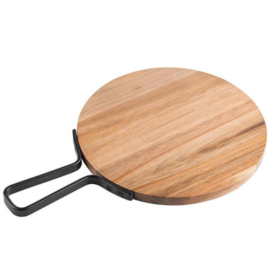 TableCraft Products 10079 10" D x 3/5" H x 14 3/4" W Light Brown Round Industrial Collection Serving Paddle