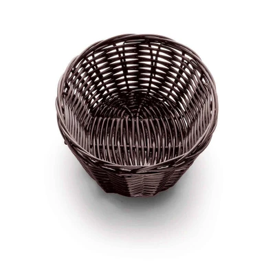 TableCraft Products 1471 7" W x 5 1/4" D x 2" H Brown Oblong Polypropylene Hand-Woven Basket