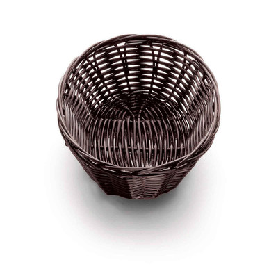 TableCraft Products 1471 7" W x 5 1/4" D x 2" H Brown Oblong Polypropylene Hand-Woven Basket