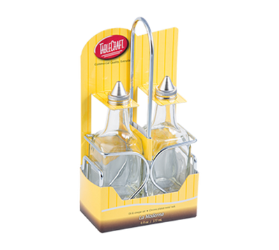 TableCraft Products H600N2 6 Oz. Chrome Plated Rack Cash &amp; Carry Oil &amp; Vinegar Dispenser Set