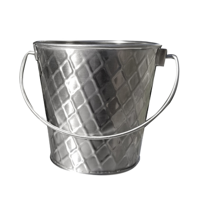 TableCraft Products 10041 4" W x 3 3/4" H 16.5 Oz. With Handle Stainless Steel Lattice Collection Pail