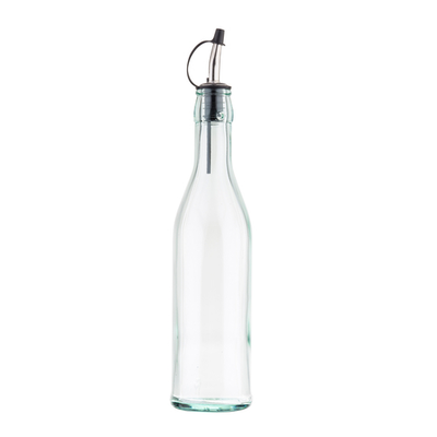TableCraft Products H92007 17 Oz. Green Tinted Glass Bottle With Stainless Steel Pourer