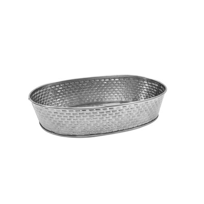 TableCraft Products GPSS96 9 1/2" W x 6" D x 2" H Oval Stainless Steel Brickhouse Collection Serving Platter
