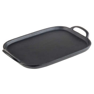 TableCraft Products 10047 12 1/4&quot; W x 8&quot; D x 1 1/4&quot; H Black Small Rectangular Melamine Faux Cast Iron Tray