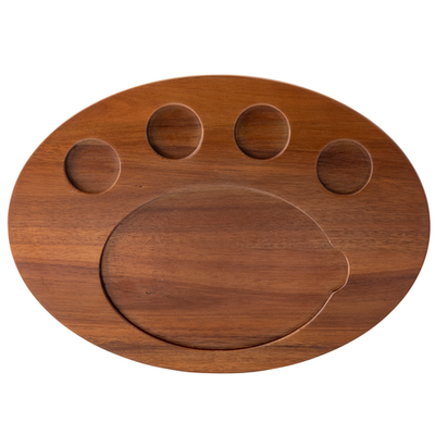 TableCraft Products 10710 17" x 12 1/4" x 3/4" Oval Acacia Wood Serving Board