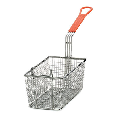 TableCraft Products 43 24-1/2" W x 6-3/8" D x 11-1/2" H Rectangular Nickel Plated Steel Fry Basket