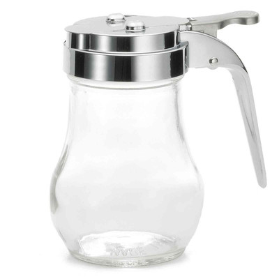 TableCraft Products 406CP 6 Oz. Teardrop Glass Syrup Dispenser  With Chrome Plated Plastic Top