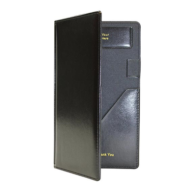TableCraft Products 59BK Black Vinyl Check Presenter with Credit Card Holder