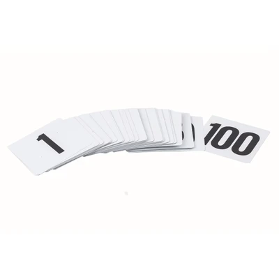TableCraft Products TN100 4" Plastic 1-100 Number Card Sign Set