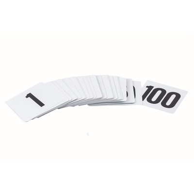 TableCraft Products TN100 4" Plastic 1-100 Number Card Sign Set