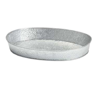 TableCraft Products GP129 12&quot; W x 8 1/2&quot; D x 1 3/4&quot; H Oval Galvanized Steel Galvanized Collection Dinner Platter