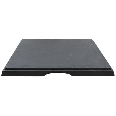 TableCraft Products MGD1616 16 5/8" W x 16 5/8" D x 1 1/8" H Square Melamine Slate Frostone Collection Display Tray