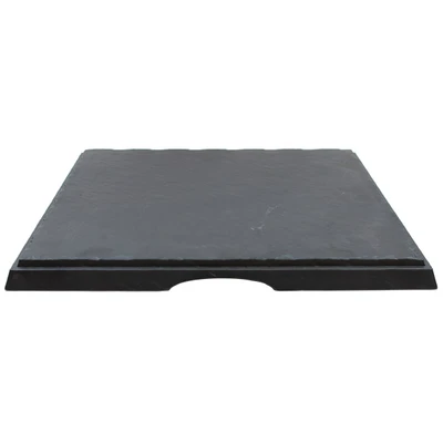 TableCraft Products MGD1616 16 5/8" W x 16 5/8" D x 1 1/8" H Square Melamine Slate Frostone Collection Display Tray