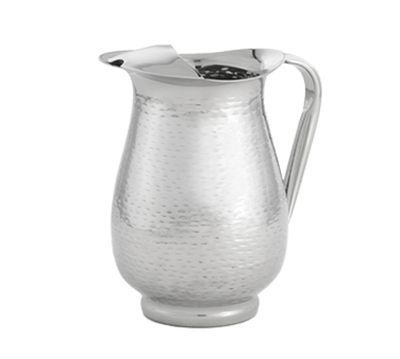TableCraft Products RP68 2 Qt. Foot Base 18/8 Stainless Steel Remington Collection Beverage Pitcher With Ice Guard