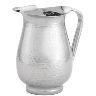TableCraft Products RP68 2 Qt. Foot Base 18/8 Stainless Steel Remington Collection Beverage Pitcher With Ice Guard