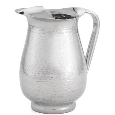 TableCraft Products RP68 2 Qt. Foot Base 18/8 Stainless Steel Remington Collection Beverage Pitcher With Ice Guard