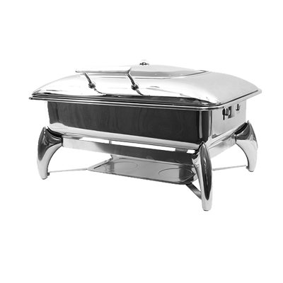 TableCraft Professional Bakeware CW40175 7 Qt. Full Size Stainless Steel Fuel Chafer Dish With Stand