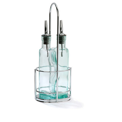 TableCraft Products H918N Cash & Carry Gemelli Bottle Set With Chrome Plated Rack