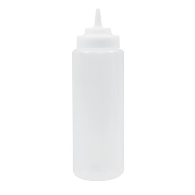 TableCraft Products 23363C 32 oz Clear Wide Cone Tip Top Squeeze Bottle