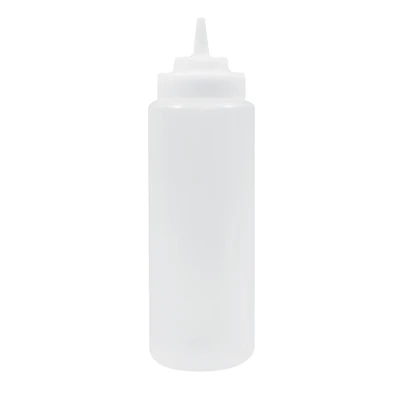 TableCraft Products 23363C 32 oz Clear Wide Cone Tip Top Squeeze Bottle