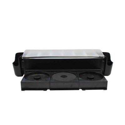 TableCraft Products BCD1400 24 3/4" W x 7 1/4" D x 6 1/4" H Black And Clear Plastic Cash & Carry Ultimate Garnish Station With 5 Tray Rimming Station