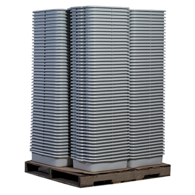 TableCraft Products P1529G 21 1/2&quot; W x 15 3/4&quot; D x 5&quot; H High Density Polyethylene Stackable Gray Tote Box (Sold in Pallet of 240)