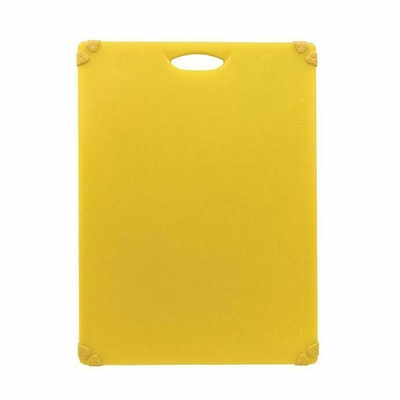 TableCraft Products CBG1824AYL 18&quot; W x 24&quot; D x 1/2&quot; H Plastic Cash &amp; Carry Grippy Cutting Board