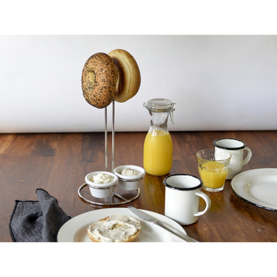 TableCraft Products 10461 6" W x 6" D x 12" H Mirror Finish Stainless Steel Pretzel & Onion Ring Tower