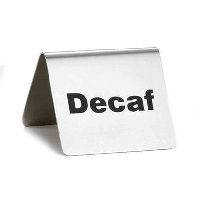 TableCraft Products B2 2 1/2" x 2" Stainless Steel "Decaf" Buffet Tent