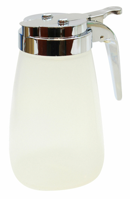 TableCraft Products PP10 10 Oz. Modern Design Chrome Plated Metal Top Transparent Polypropylene Syrup Dispenser