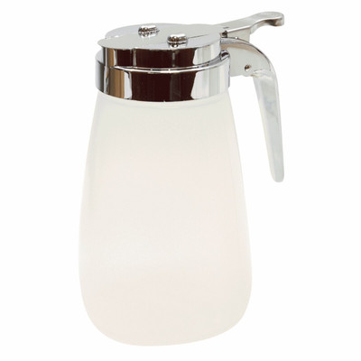 TableCraft Products PP10 10 Oz. Modern Design Chrome Plated Metal Top Transparent Polypropylene Syrup Dispenser