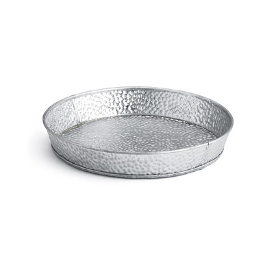 TableCraft Products GP8 8 1/4" Dia. x 11/4" Round Galvanized Steel Galvanized Collection Dinner Platter