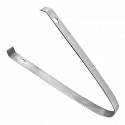 TableCraft Products H1246 6 3/4" Stainless Steel Cash &amp; Carry Ice Tongs - 6/Case