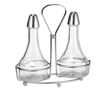 TableCraft Products 608N 8 Oz. Chrome Plated Rack Cash &amp; Carry Oil &amp; Vinegar Dispenser Set