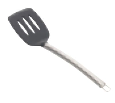 TableCraft Professional Bakeware CW402 14" Slotted Black Silicone Head Stainless Steel Handle Serving Spatula