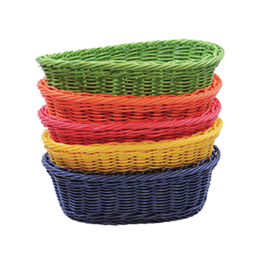 TableCraft Products HM1174A 9 1/4" W x 6 1/4" D x 3 1/4" H Oval Assorted Color Ridal Collection Basket