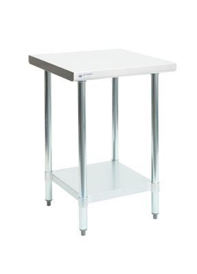Allmont 24" x 24" Stainless Steel Commercial Work Table with Galvanized Legs and Undershelf
