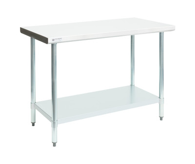 Allmont 24" x 48" Stainless Steel Commercial Work Table with Galvanized Legs and Undershelf