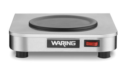 Waring WCW10 Stainless Steel Single Burner Low Profile Self-Regulating Non-Skid Feet Café Deco Coffee Warmer - 120 Volts 1.7 Amps