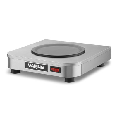 Waring WCW10 Stainless Steel Single Burner Low Profile Self-Regulating Non-Skid Feet Café Deco Coffee Warmer - 120 Volts 1.7 Amps