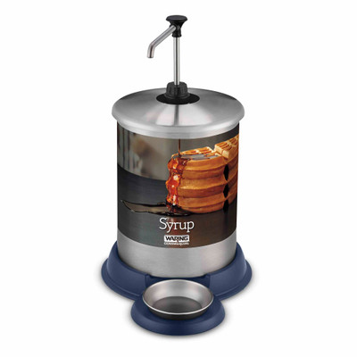 Waring WSD1G 1 Gallon Stainless Steel Countertop Syrup Dispenser With Ergonomic Handle