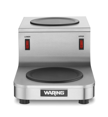 Waring WCW20R Stainless Steel Double Burner Step-Up Self-Regulating Non-Skid Feet Café Deco Coffee Warmer - 140 Volts 0.86 Amps