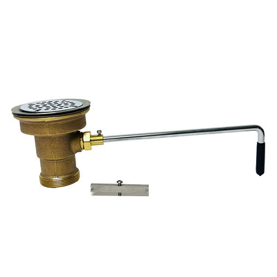 Fisher 65676 DrainKing Flat Strainer Vandal Resistant Brass Body Waste Valve - 12 GPM