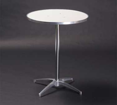 Maywood MF24RDPED30 24" W x 30" H White Plywood Round Top Standard Pedestal Table