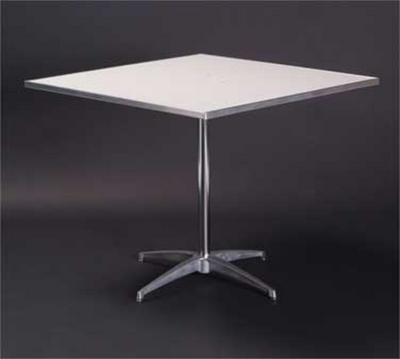 Maywood MF24SQPED30 24" W x 30" H White Plywood Square Top Standard Pedestal Table