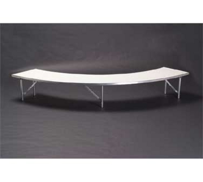 Maywood MF7215CRRISER 72" Radius 15" Wide 12" High Black Plastic Glides Std Single-Deck Channel Aluminum Edge Standard Table Riser