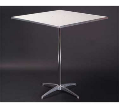 Maywood MF24SQPED42 24" W x 42" H White Plywood Square Top Standard Pedestal Table