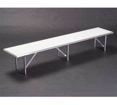 Maywood MF1472RISER 72" Long 14" Wide 12" High Black Plastic Glides Std Channel Aluminum Edge Single-Deck Rectangular Top Standard Table Riser/Bar Top