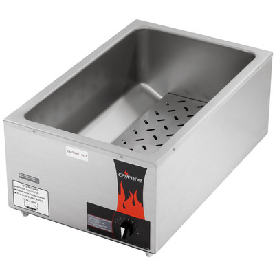 Vollrath 72090 14"W x 22"D x 9-1/2"H Full Size Cayenne Colonial Kettle - 120 Volts, 1440 Watts